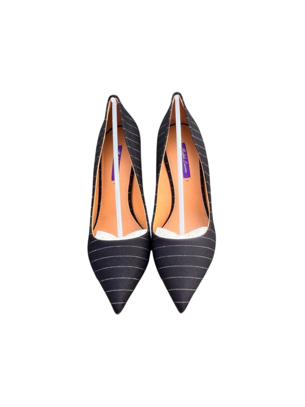 Ralph Lauren Collection Celia Pinstripe Wool Blend Pump EU 40.5 US 10.5 Italy - Picture 2 of 11